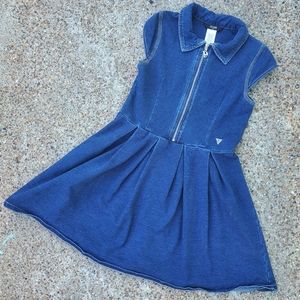 Guess Jeans Blue Denim Dress Girls M (10/12) Zipper Front Stretch